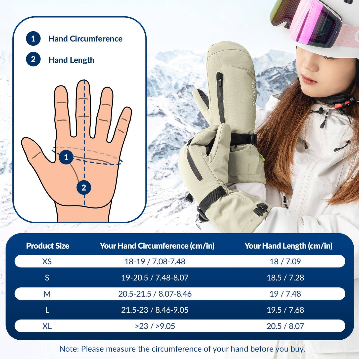 Qunature Winter Skihandschuhe f¨¹r Herren & Damen #Color_Kamel