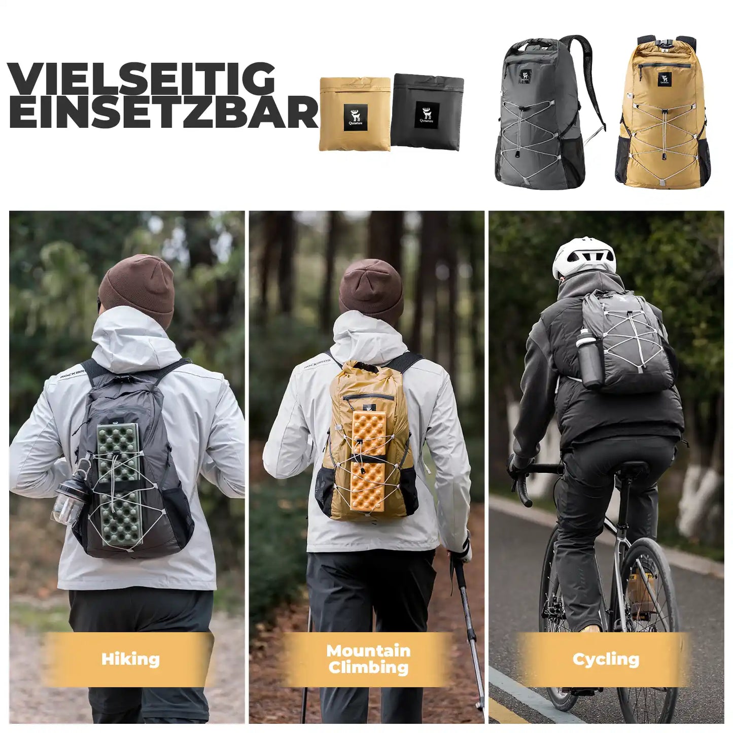 qunature 20l backpack for hiking, mountain climbing and cycling