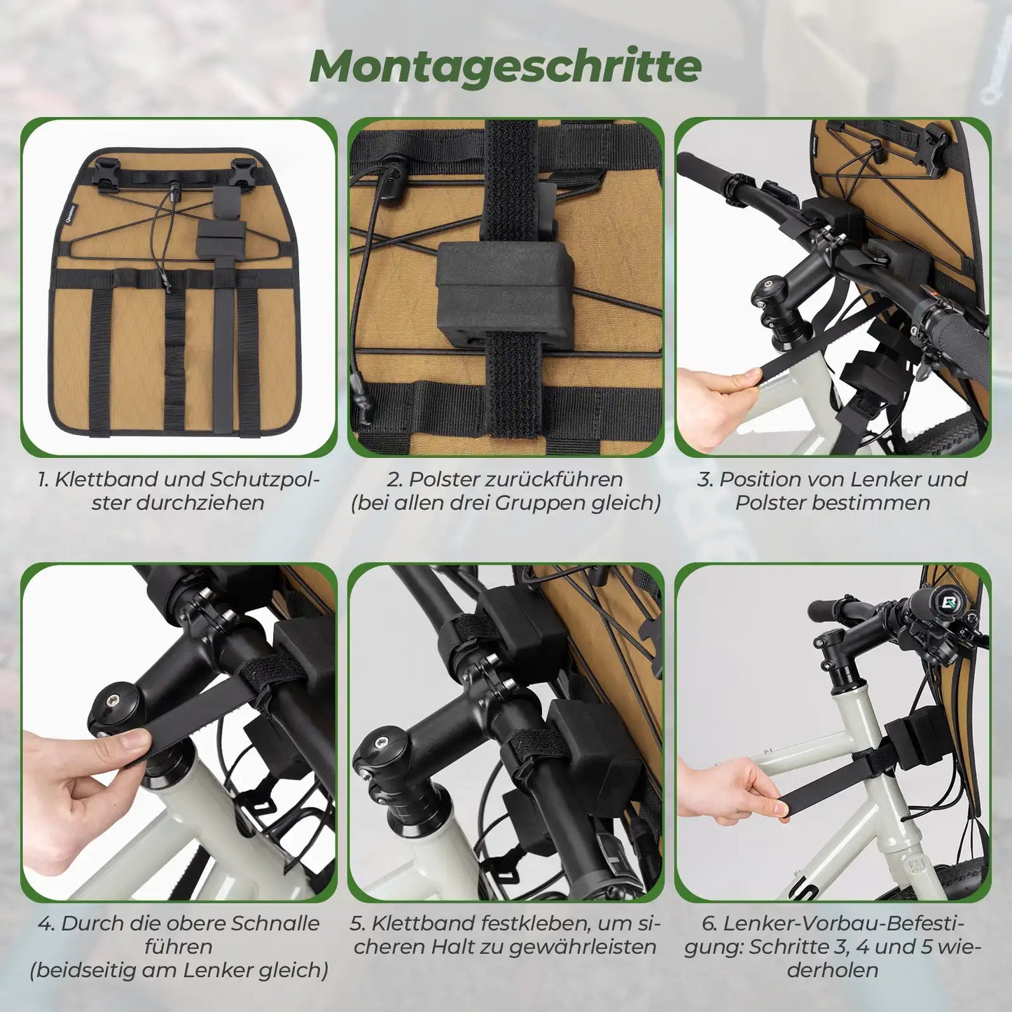 fahrrad lenkerhalter kompressionstasche montageschritte