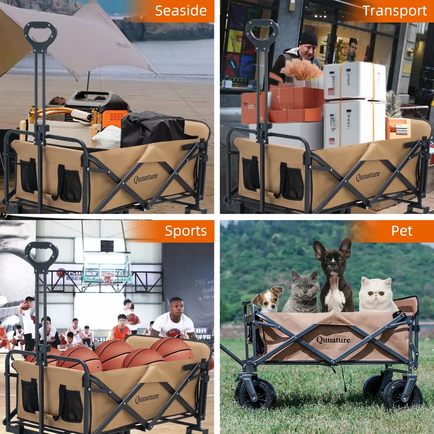 multifunktionswagen für strand, transport, sport und tiertransport
