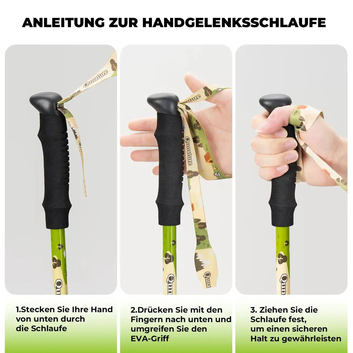 Kinder-Trekkingstock aus Aluminium mit verstellbarer Höhe