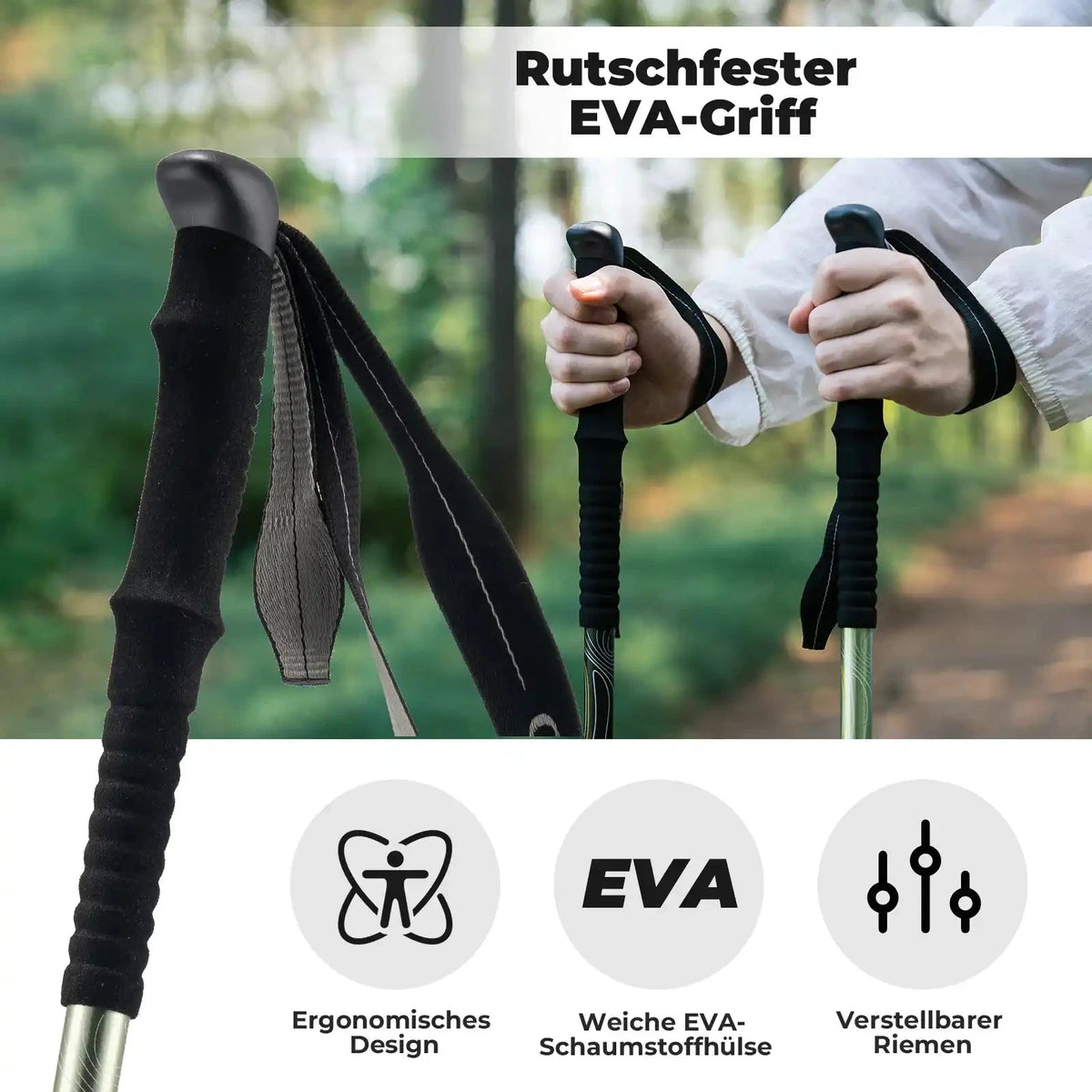 Wander-Set  Leichte Teleskopstöcke & Flexibler 30–35L Rucksack