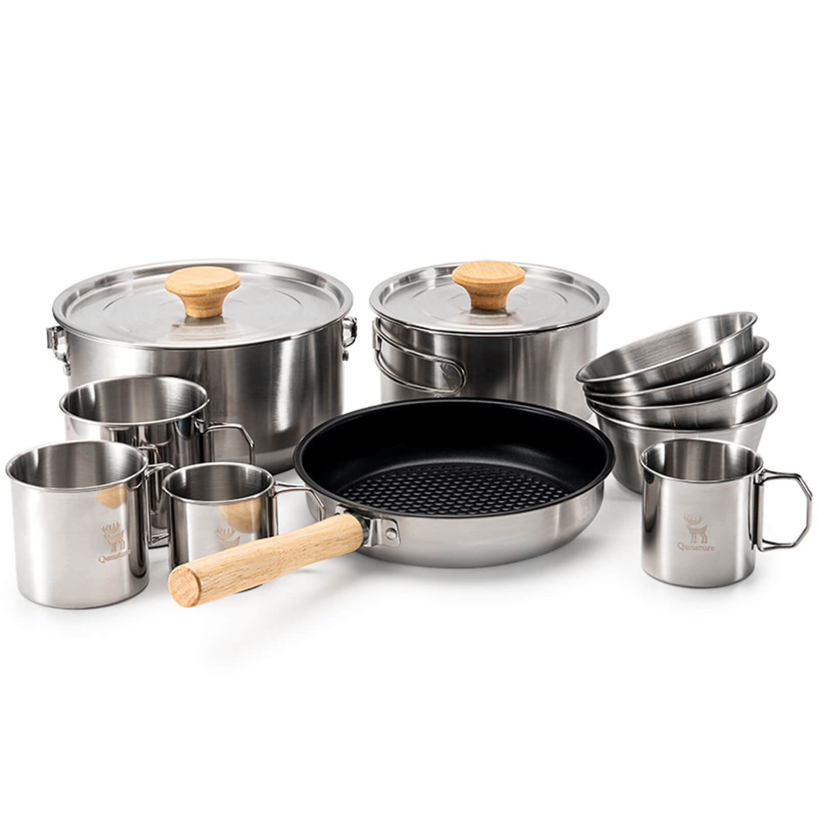 Camping Topfset aus Edelstahl