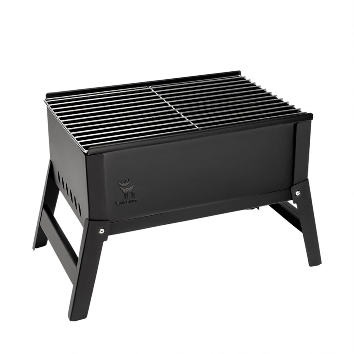 schwarzer kompakter grill für draußen