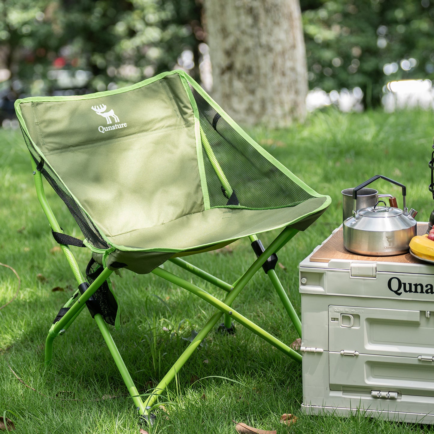 Foldable camping chair with net