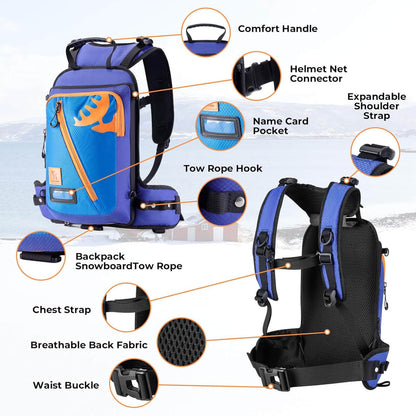 Children's ski training backpack with strap
