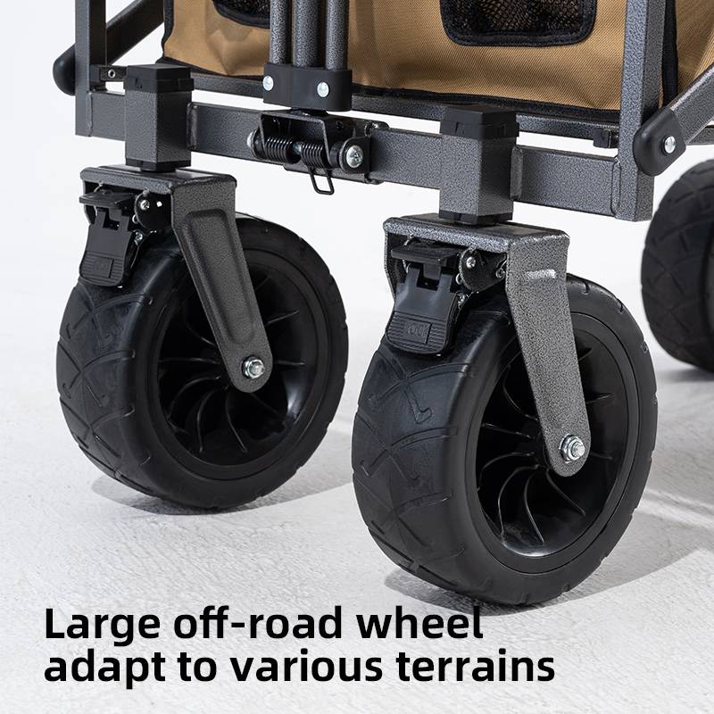 Qunature Bollerwagen Faltbar 150KG mit Große Breiten Rädern und Bremse