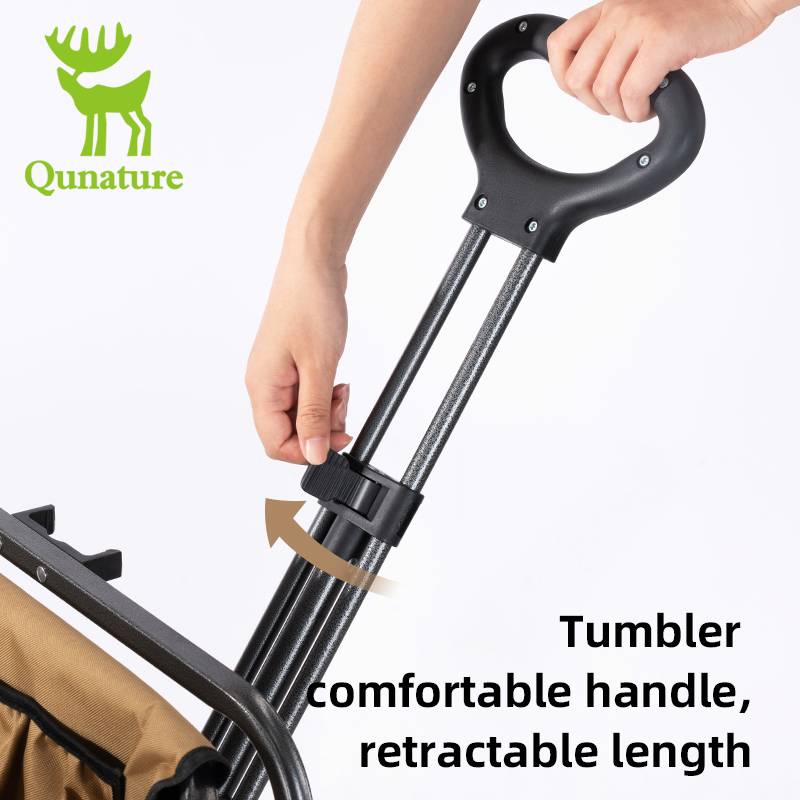 Qunature Bollerwagen Faltbar 150KG mit Große Breiten Rädern und Bremse