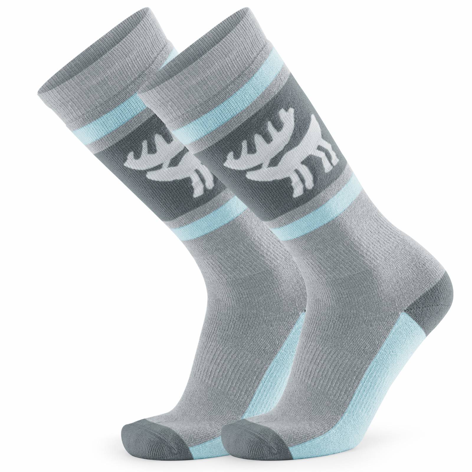 Qunature Ski Sock Unisex Skisocken #Color_Elch-Grau