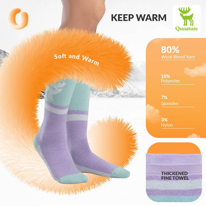 Qunature Ski Sock Unisex Skisocken #Color_Elch-Lila