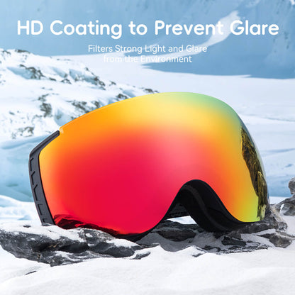 Antifog UV400 Skibrille für Brillenträger