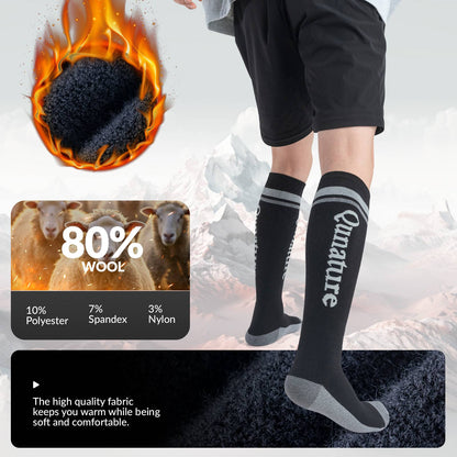Qunature Thermo Skisocken Merino Erwachsene Atmungsaktiv #Color_Schwarz