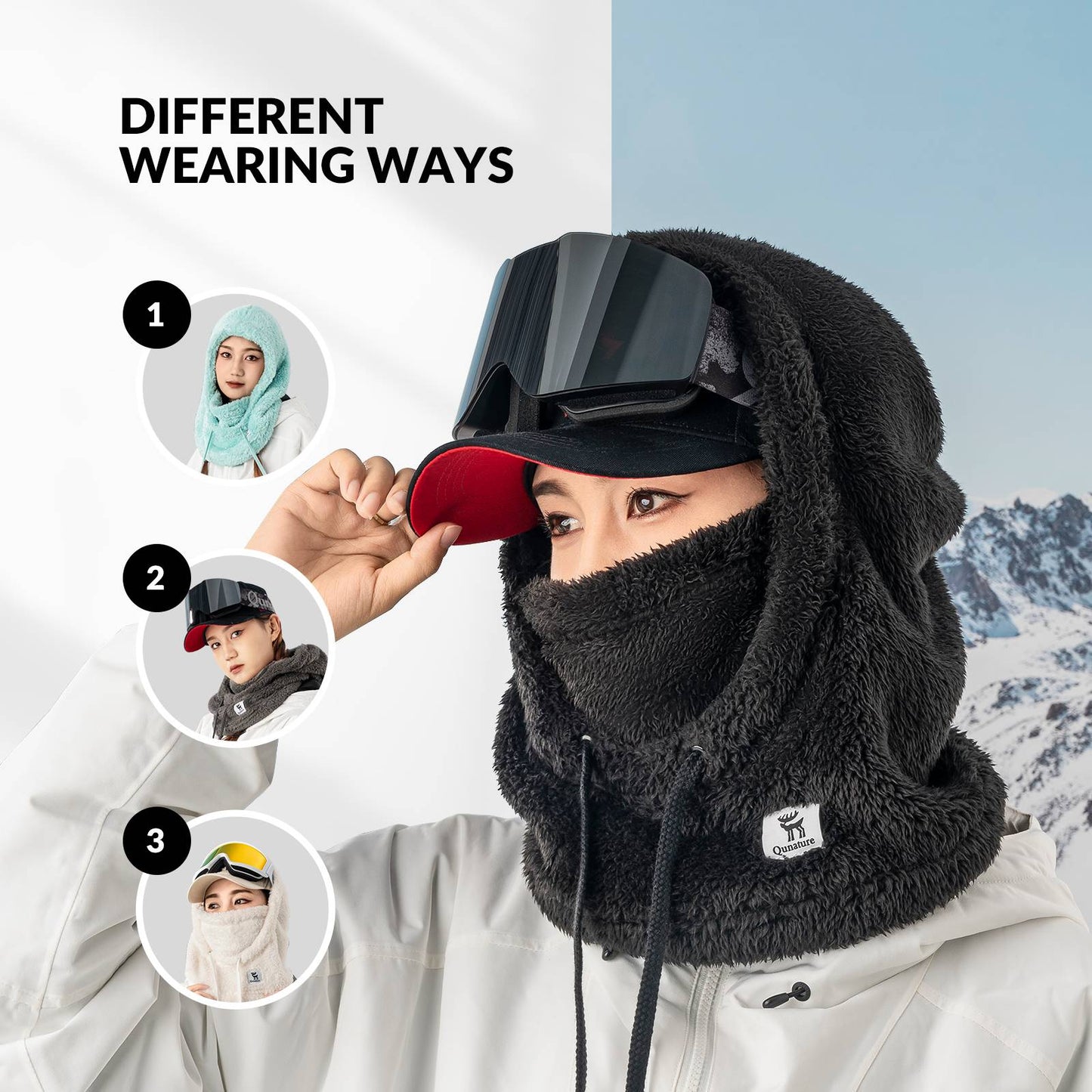 Qunature Thermo Sturmhaube Winddicht Balaclava #Color_Schwarz
