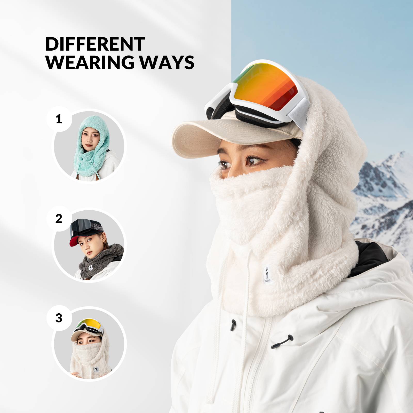 Qunature Thermo Sturmhaube Winddicht Balaclava #Color_Wei?