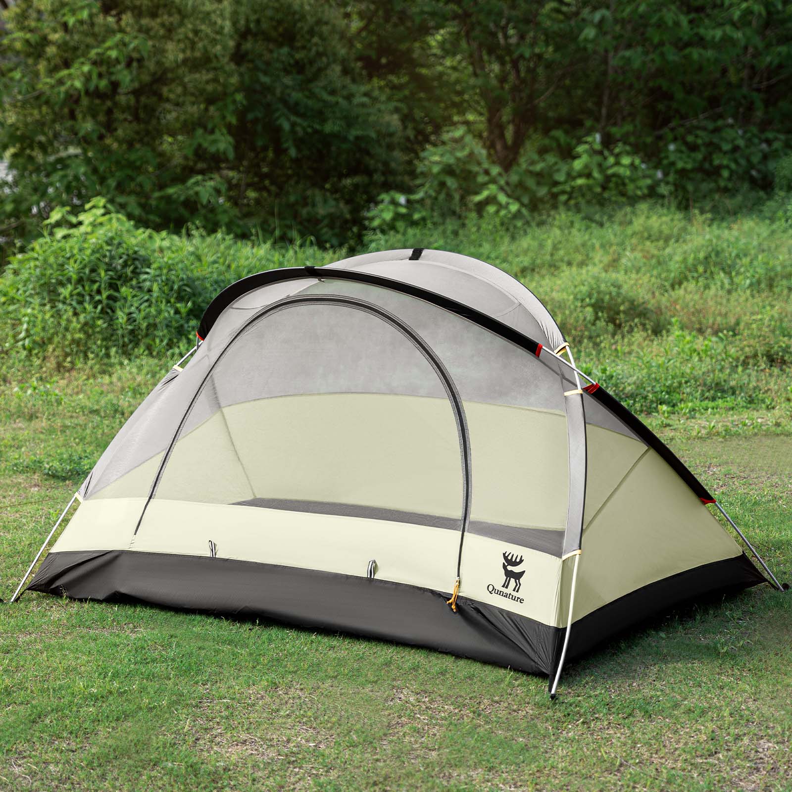 Qunature Wasserdichtes 2-Personen Rucksackzelt mit X-Struktur #Color_Gebrochenes Weiß