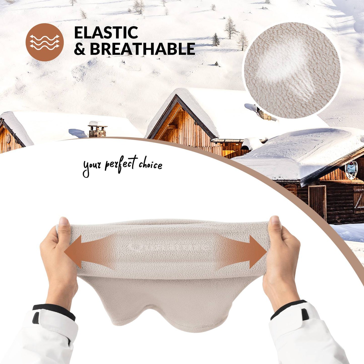 Qunature Winddichte Fleece Sturmhaube Balaclava Skimaske Warm #Color_Beige