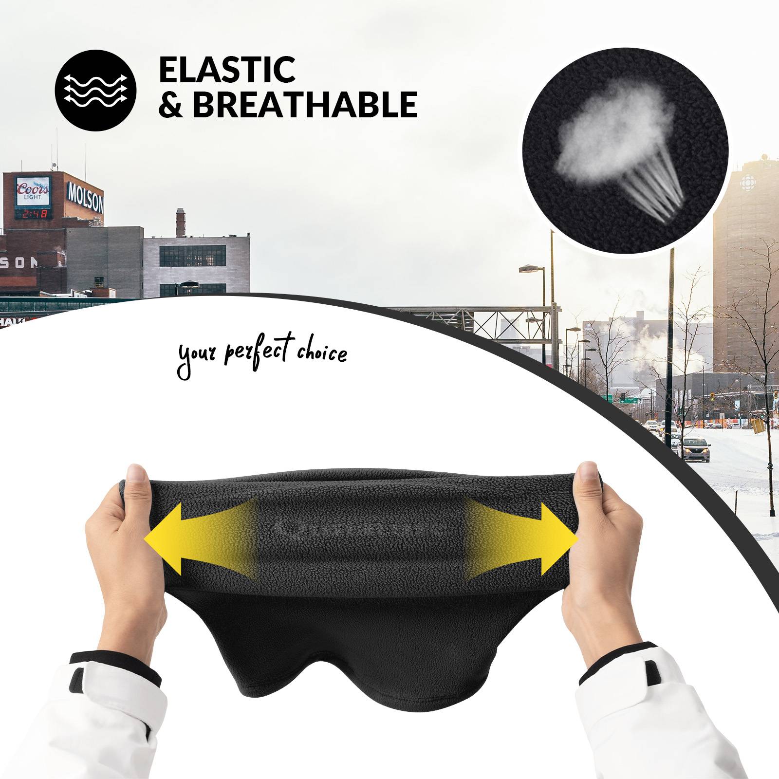 Qunature Winddichte Fleece Sturmhaube Balaclava Skimaske Warm #Color_Schwarz