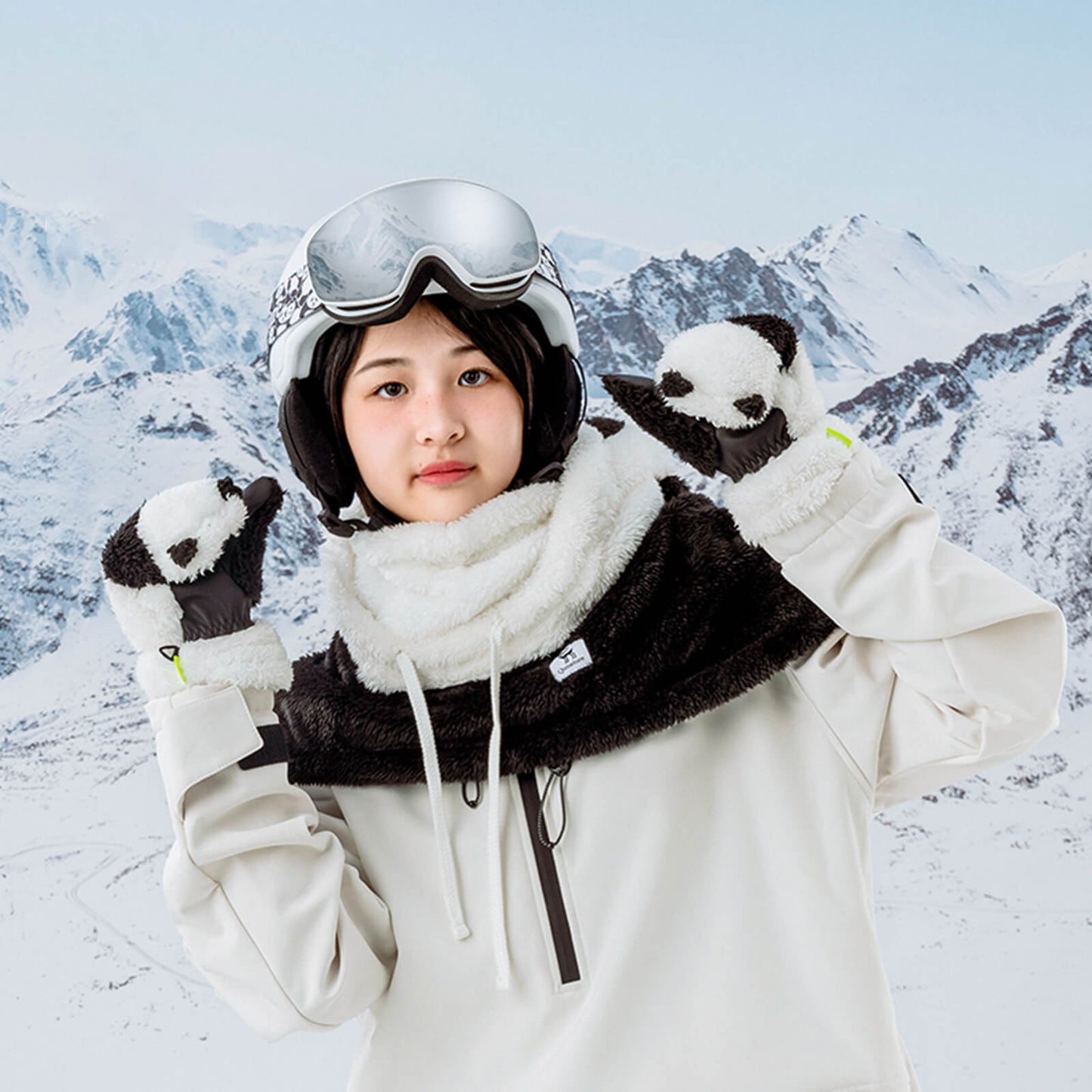 Winddichte Panda-Mütze für Kinder & Jugendliche