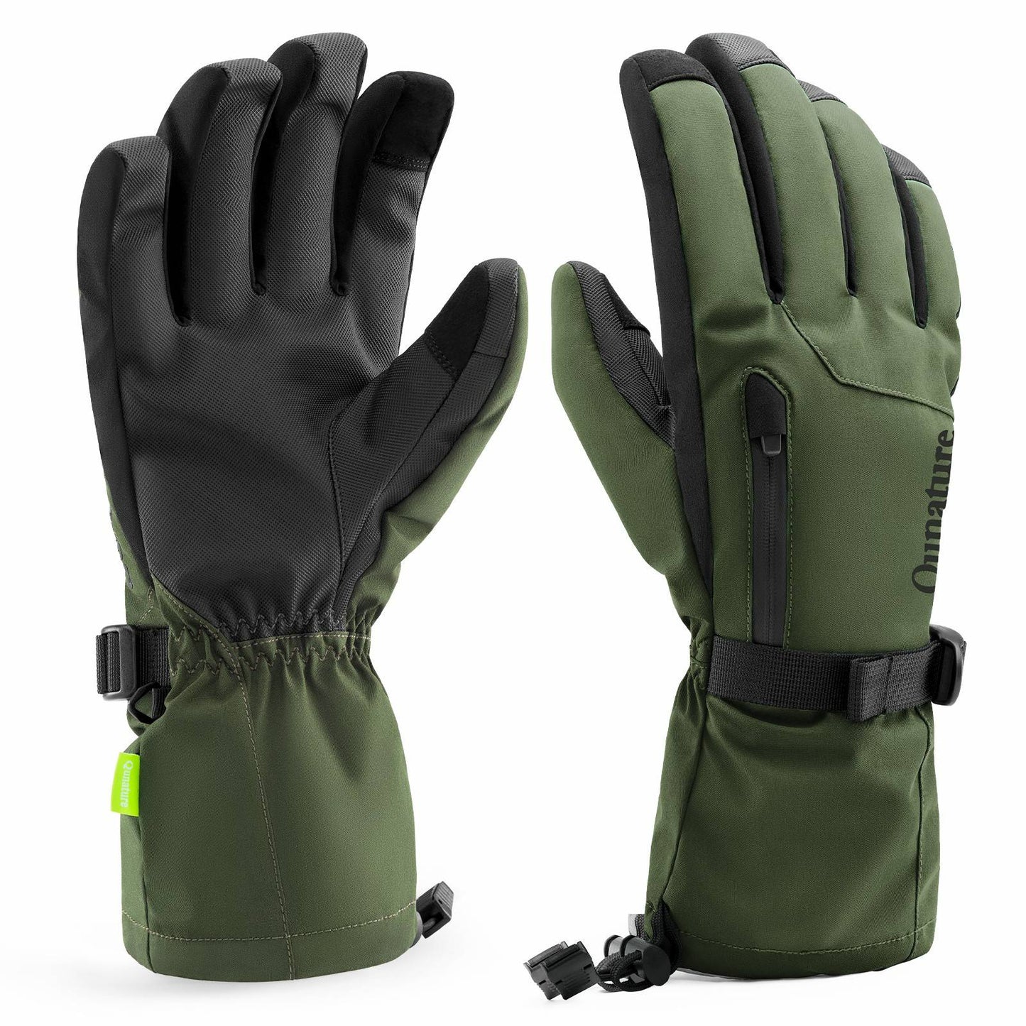 Qunature Winddichte Winterhandschuhe Ski/Fahrrad #Color_Gr¨¹n