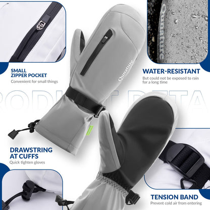 Qunature Winter Skihandschuhe f¨¹r Herren & Damen #Color_Grau