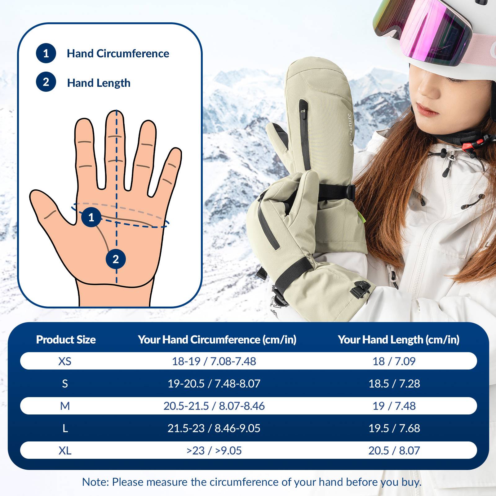 Qunature Winter Skihandschuhe f¨¹r Herren & Damen #Color_Kamel