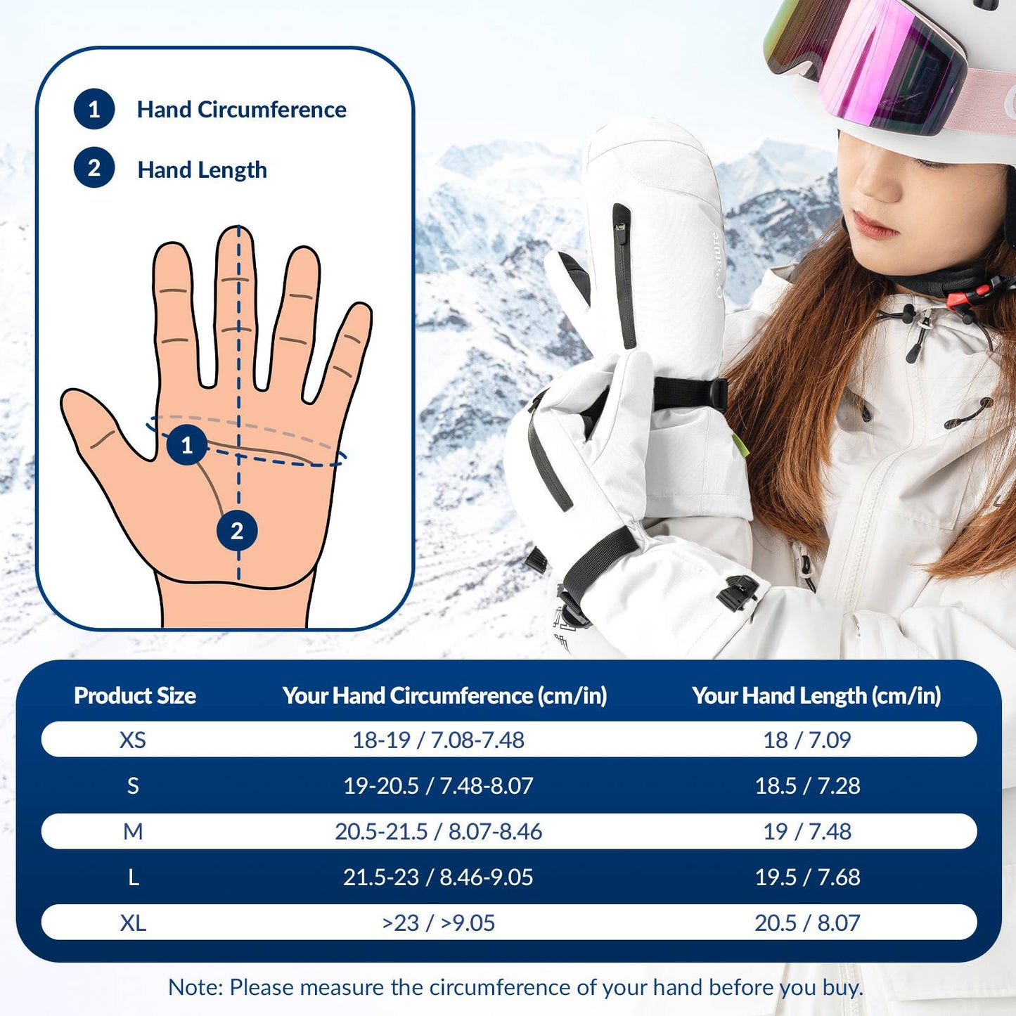 Qunature Winter Skihandschuhe f¨¹r Herren & Damen #Color_Wei?
