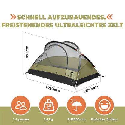Innenzelt: Maße – Set enthält eine Matte für eine Person