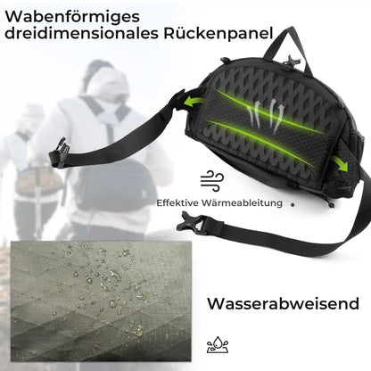 backpack with honeycomb back panel for heat dissipation and water resistance