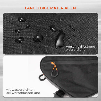 quanture Fahrradtasche Unterrohr aus langlebigem, wasserdichtem Material mit wasserdichtem Reißverschluss