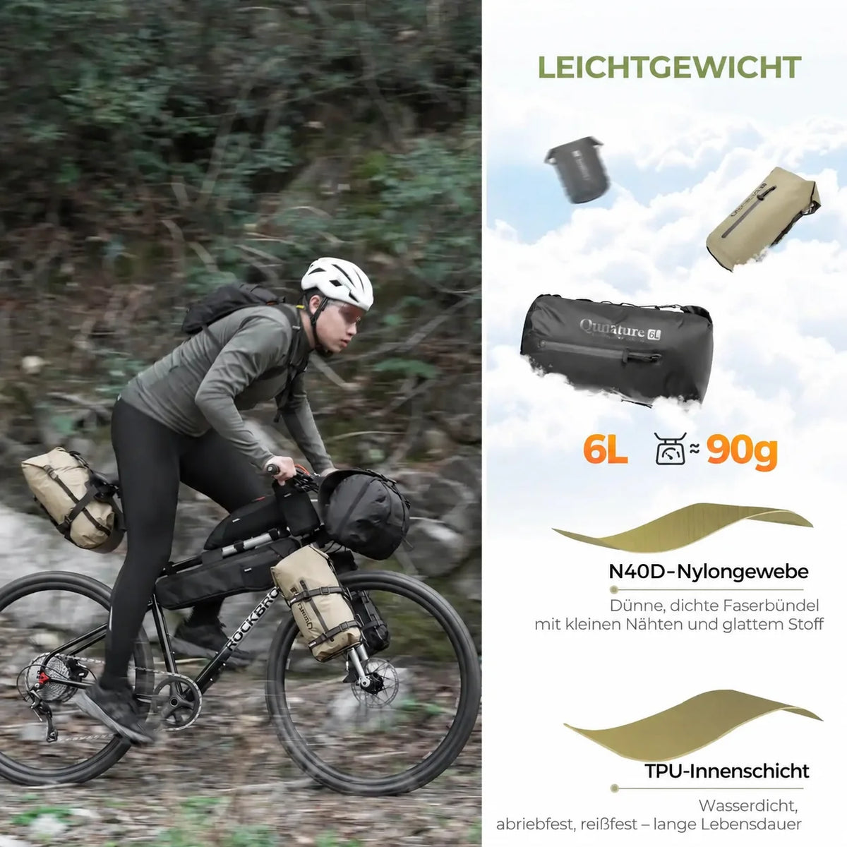 Wasserdichte Bikepacking Kompressionstasche