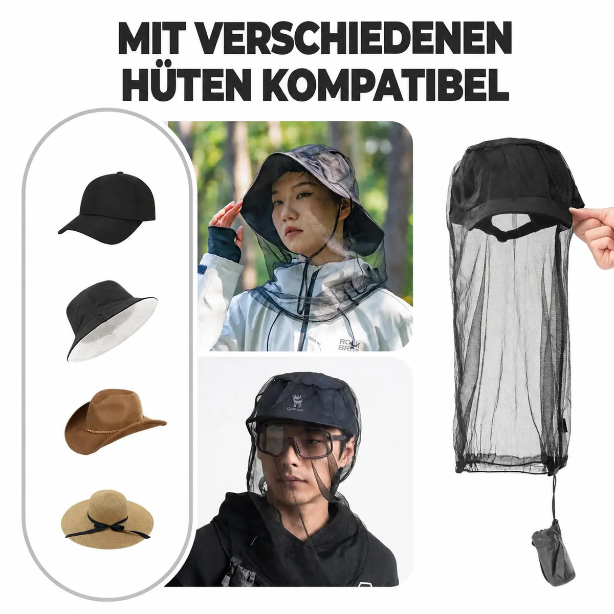 Mückennetz für Kopf & Gesicht – Outdoor Insektenschutz