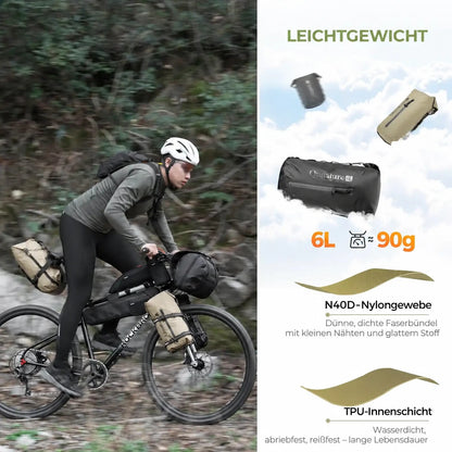 Bikepacking Heck-Gepäckträger + Wasserdichte  Kompressionstasche Set