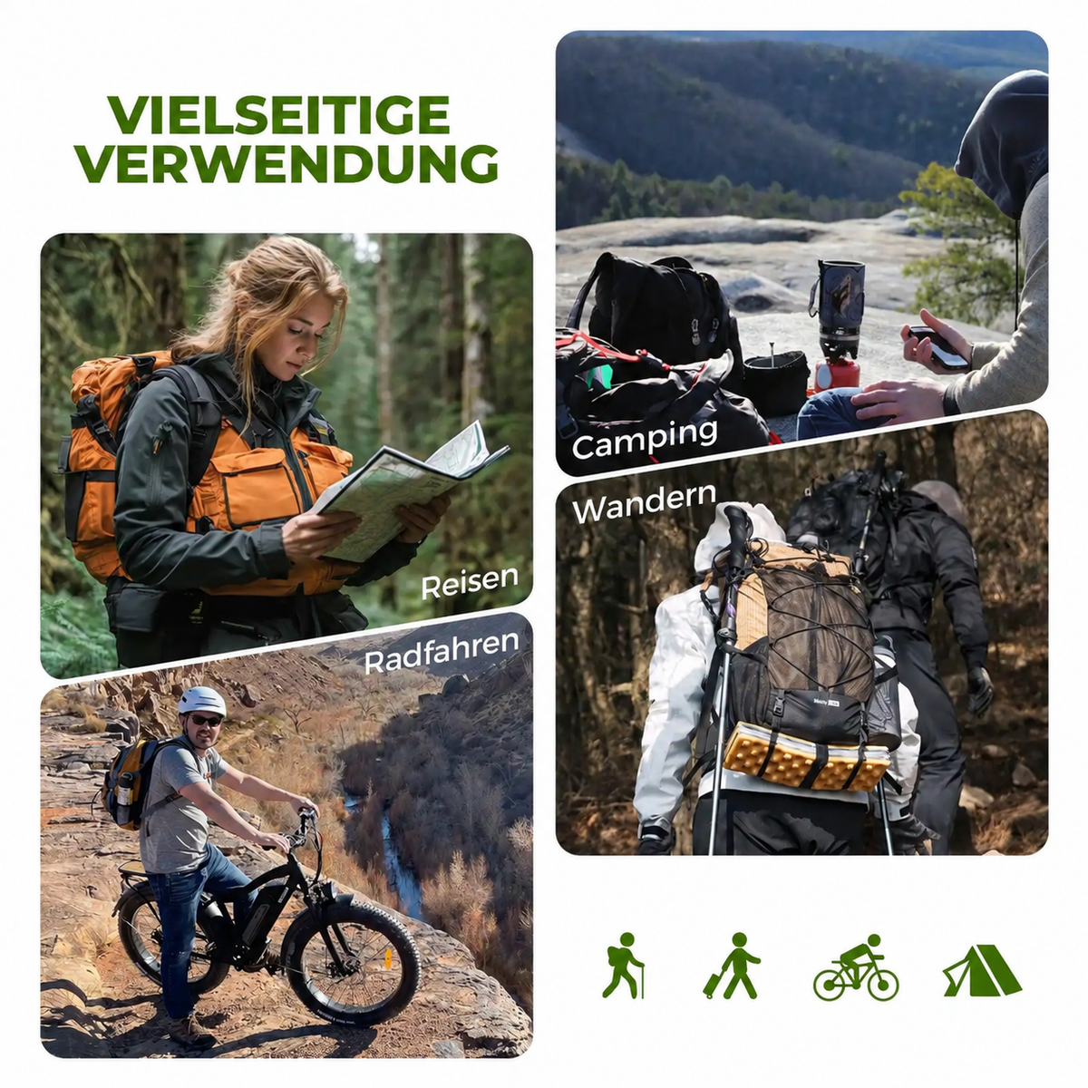 Wander-Set  Leichte Teleskopstöcke & Flexibler 30–35L Rucksack