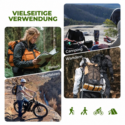 Wander-Set  Leichte Teleskopstöcke & Flexibler 30–35L Rucksack