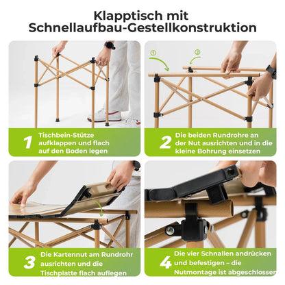 Tragbarer Rolltisch mit klappbarem Stahlgestell