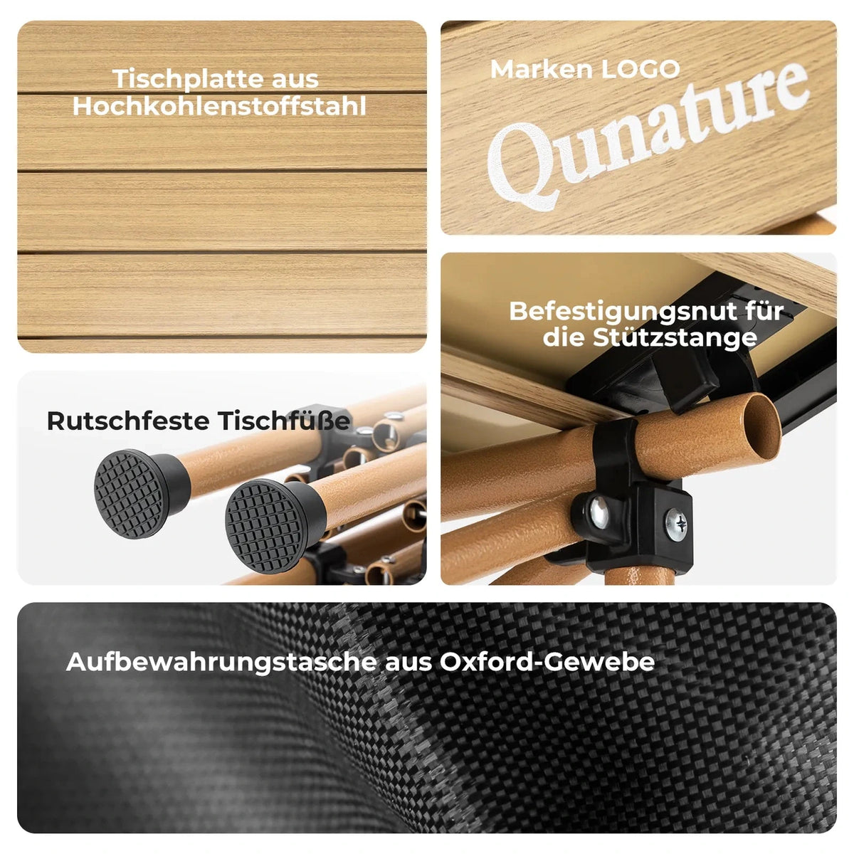Tragbarer Rolltisch mit klappbarem Stahlgestell