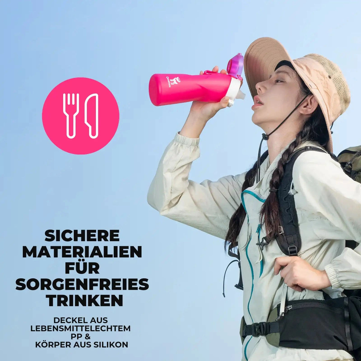 Fahrrad Trinkflaschen Set, isolierte Tasche & faltbare Flasche