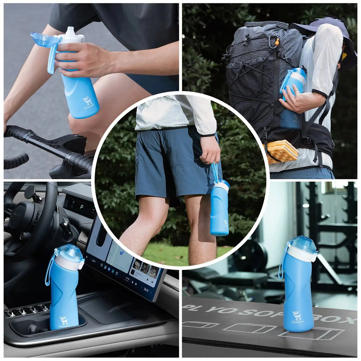 Fahrrad Trinkflaschen Set, isolierte Tasche & faltbare Flasche