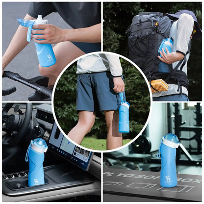 Fahrrad Trinkflaschen Set, isolierte Tasche & faltbare Flasche