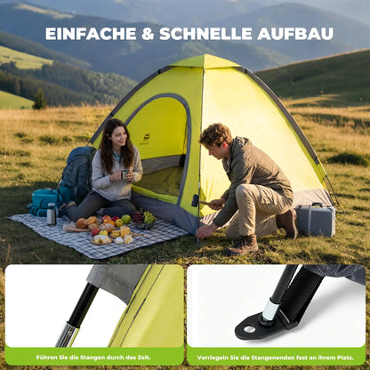 campingzelt mit einfachem aufbau und schritt-fuer-schritt anleitung