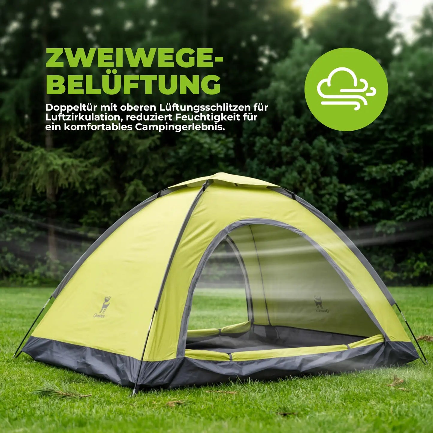 belueftetes campingzelt mit doppelter lueftung fuer komfort