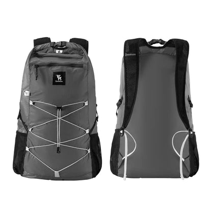 black qunature 20l lightweight outdoor backpack front and back view