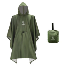 olive green qunature waterproof poncho with matching storage pouch