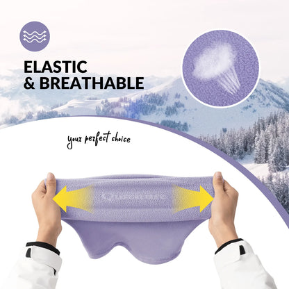 größentabelle für den schwarzen fleece-schlauchschal mit detaillierten cm-angaben.