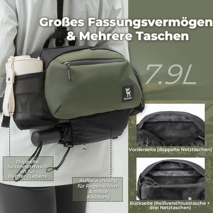 7.9l backpack with multiple pockets for storage