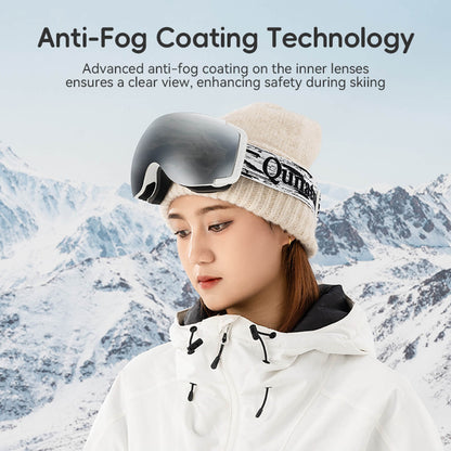 skibrille mit anti-beschlag beschichtungstechnologie auf der piste