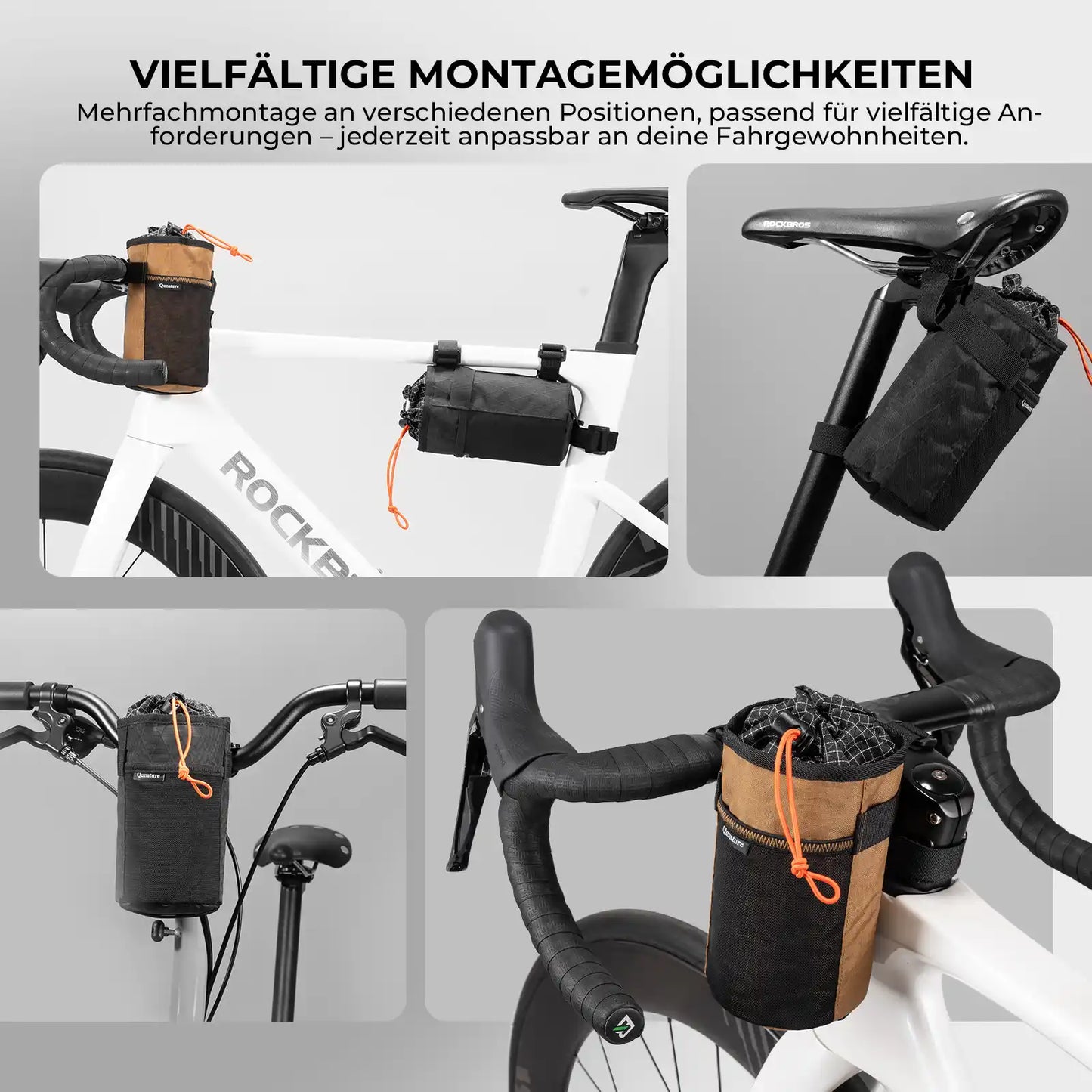 Thermotasche für Trinkflaschen, vielfältige Montagemöglichkeiten am Fahrrad