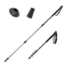 telescopic hiking pole with snow basket and rubber tip