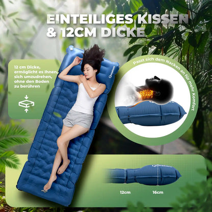 schlafmatte mit 12cm dicke und einteiligem kissen