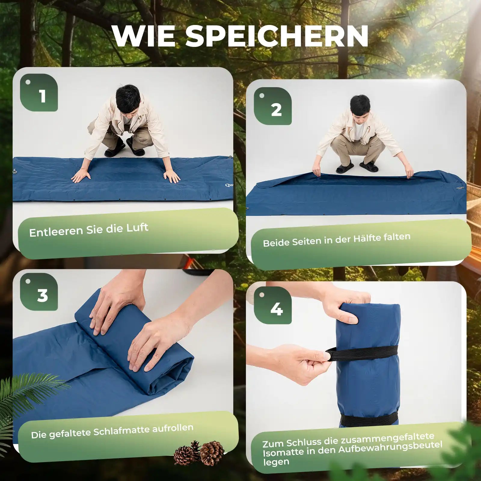 anleitung zum aufrollen und speichern der schlafmatte